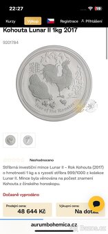 investiční stříbrná mince 1kg - 2