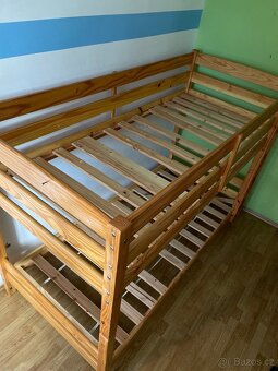 🛏️ Dvoupatrová postel z pravého dřeva (90 × 200 cm) - 2