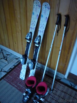 lyže Elán 110, Hůlky 100, lyžáky Nordica 24-24,5 - 2