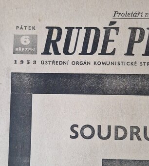 Úmrtí Stalin,Úmrtí Gottwald - i Pravda a Gazeta noviny - 2