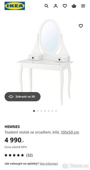 Toaletní stolek IKEA HEMNES - 2