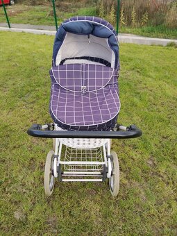 Retro proutěný kočárek dvojkombinace pro miminko - 2