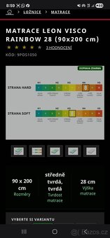 2 ks Matrace Leon Visco Rainbow 28 (90x200 cm) - 2