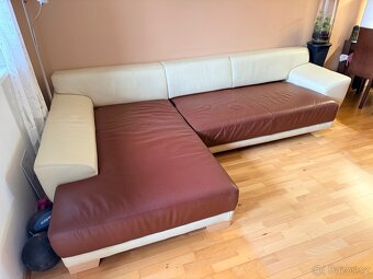 Rohova kozena rozkladaci sedacka - 2