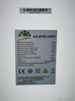 fotovoltaický panel Amerisolar 285Wp 8ks - záruka - 2