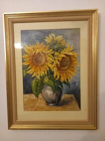 obraz slunečnice - Josef Dítě  57 x 74 cm - 2