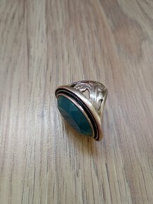 Starožitný prsten s modrým kamenem - stáří přes 130 let - 2