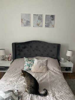 Čalouněná postel CADERA Velvet 140 na 200 cm s matrací - 2