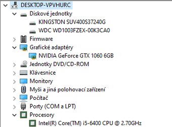 Kompletní stolní PC sestava SSD + HDD, GTX 1060 6GB - 2