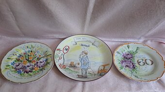 RETRO PORCELÁN TALÍŘE RUČNĚ MALOVANÉ - 2