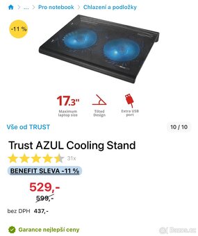 Chladící podložka Trust AZUL Cooling Stand - 2