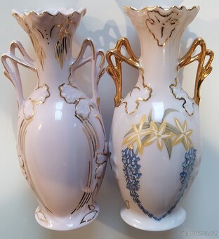 Zlacený, růžový porcelán Haas & Cžjžek - 2
