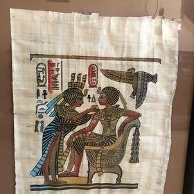 Nová zarámovaná Egyptská malba na papyrus 2 ks - 2