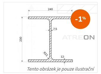 Profil HEA 240, délka 278 cm, rozměry ve foto - 2