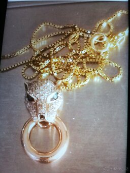 Zlatý řetízek s přívěskem Pantera - 2