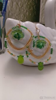 Bižuterie náušnice zdobené kruhy - 2