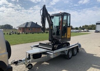 Prodám minibagr s přívěsem|Volvo EC18E|+3x lžíce,16HP,1.8t - 2