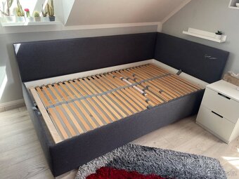 Prodám rohovou postel Blanář – textil, 212 × 120 × 80 cm - 2