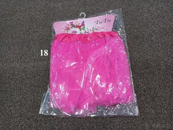Tylová tutu sukně, délka 30 cm, cca 3-6 let, tmavě růžová - 2