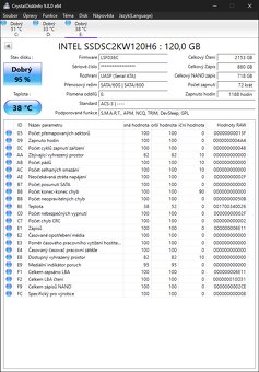 SSD Intel 120GB – 95 % zdraví – otestovaný - 2