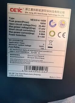 Flexibilni Solarni fotovoltaicky panel 105W 12V system MC4 - 2