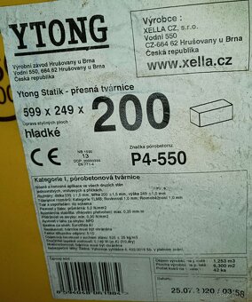 tvárnice porobeton Ytong Statik tl. 200 mm - 2