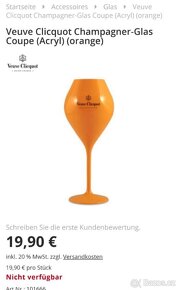 Prodám plastovou sklenici na šampaňské Veuve Clicquot. - 2