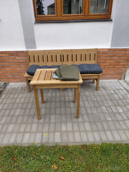 Zahradní lavice s podsedákem+plachta,+stůl NOVÉ nepoužité - 2