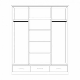 Dřevěná skříň 3dveřová ONIX posuvné dveře - 2