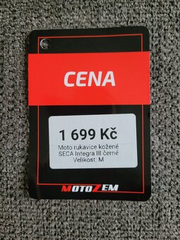 Moto rukavice kožené SECA Integra III černé - 2