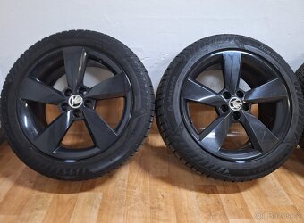Alu kola R17 5x100 Škoda + zimní pneu 205/55/17 - 2
