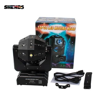 Pohyblivá hlava Wash Beam DMX SHEHDS 3v1 LED Laser Efekty - 2
