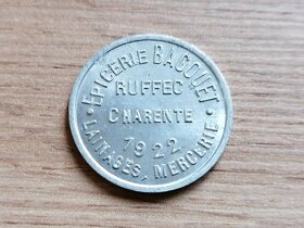 Lokální nouzová francouzská mince 10 Centimes 1922 Ruffec - 2