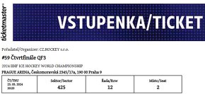 Prodám lístky na české čtvrtfinále MS 2024 - 2