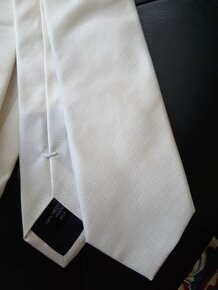 Hedvábná svatební kravata smetanová - 2