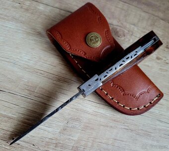 kapesní Damaškový nůž CLASSIC+ 17 cm s koženým pouzdrem - 2