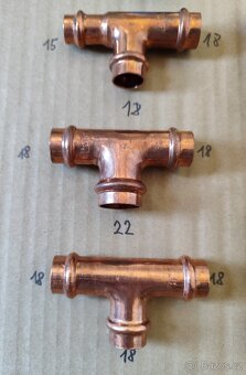 Měděné  trubky lisované spojky - 2