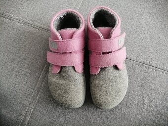 Celoroční barefoot KIUU HUGGY merino light grey pink vel. 29 - 2