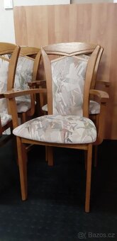 Židle 4 ks masivní dřevěné s područkami - top stav - 2