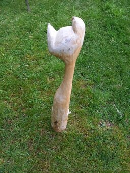 Dřevená soška kočka 82 cm - 2