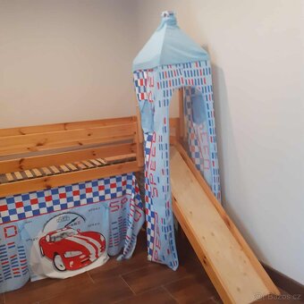 Nová vyvýšená postel+ skluzavka, dekorace - 2