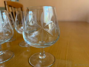 Skleničky s brusem na koňak (sada 5ks) - 2