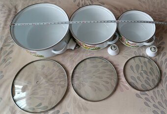 Sada - 3 smaltované kastrůlky - 2