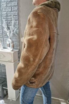 Pánská beraní bunda / shearling kabát L/XL - 2