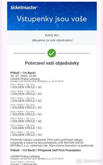 Pitbull: Stani u podia (Gloden Circle) 26.07.2026 Praha - 2