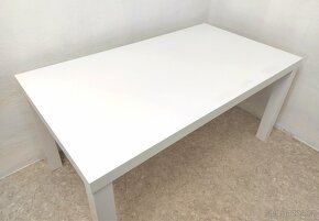 Nový jídelní stůl bílý vysoký lesk 90x160 cm - 2