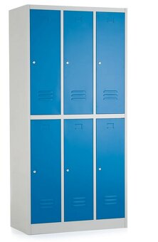 Kovová šatní skříňka - locker 6 boxů modrošedá 185×90×45 - 2