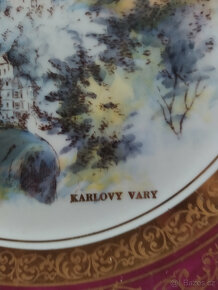 Porcelánový talíř - Karlovy Vary a Praha - 2