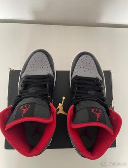 Air Jordan 1 Mid – Black/Cement Grey-Fire Red - 2