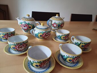 Tupeská keramika čajová souprava - Úředníček originál ruční - 2